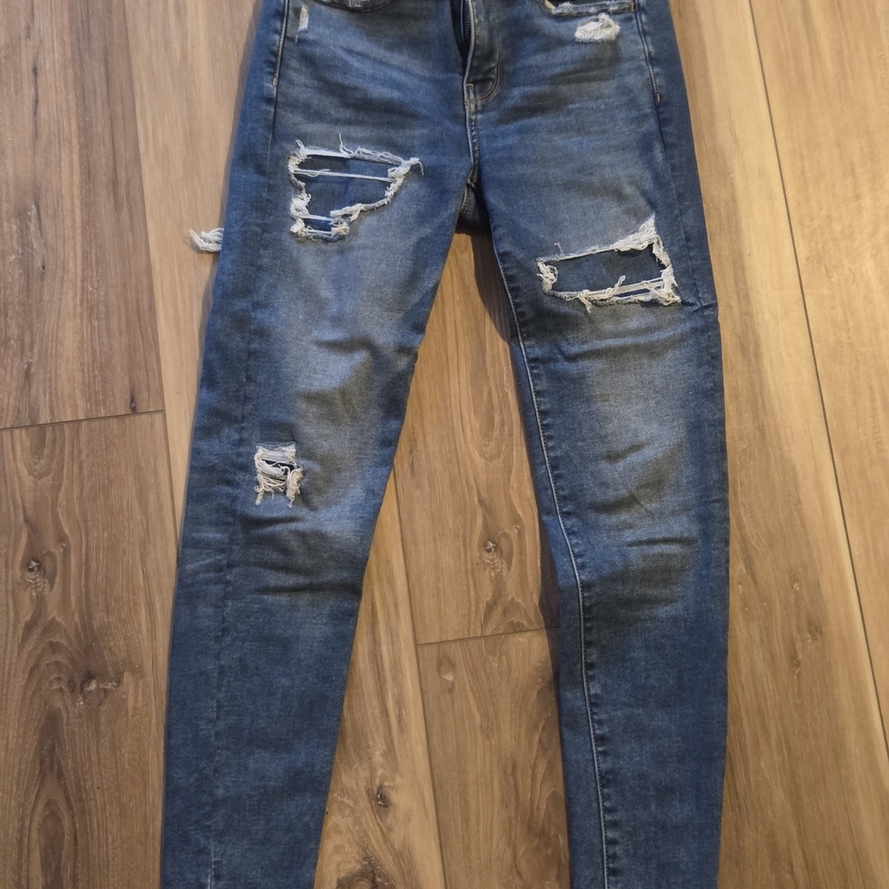 American Eagle Outfitters Ripped Blue Skinny Jeans